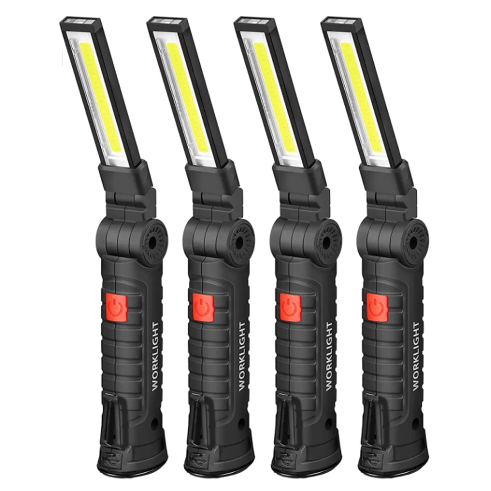 

4 Pieces LED Work Light COB Work Lamp With Magnetic Base And 360° Rotating Bracket 5 Modes Work Flash,For Car Repair,Etc