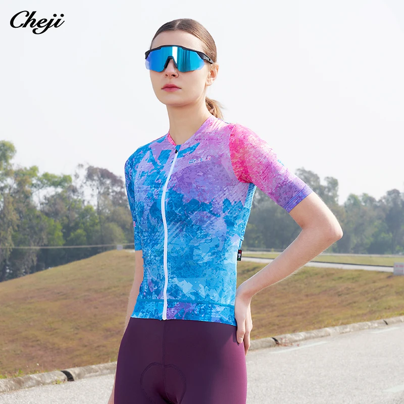 

Cheji 2023 New Cycling sweatshirt Women's summer Short sleeve top Quick drying High quality