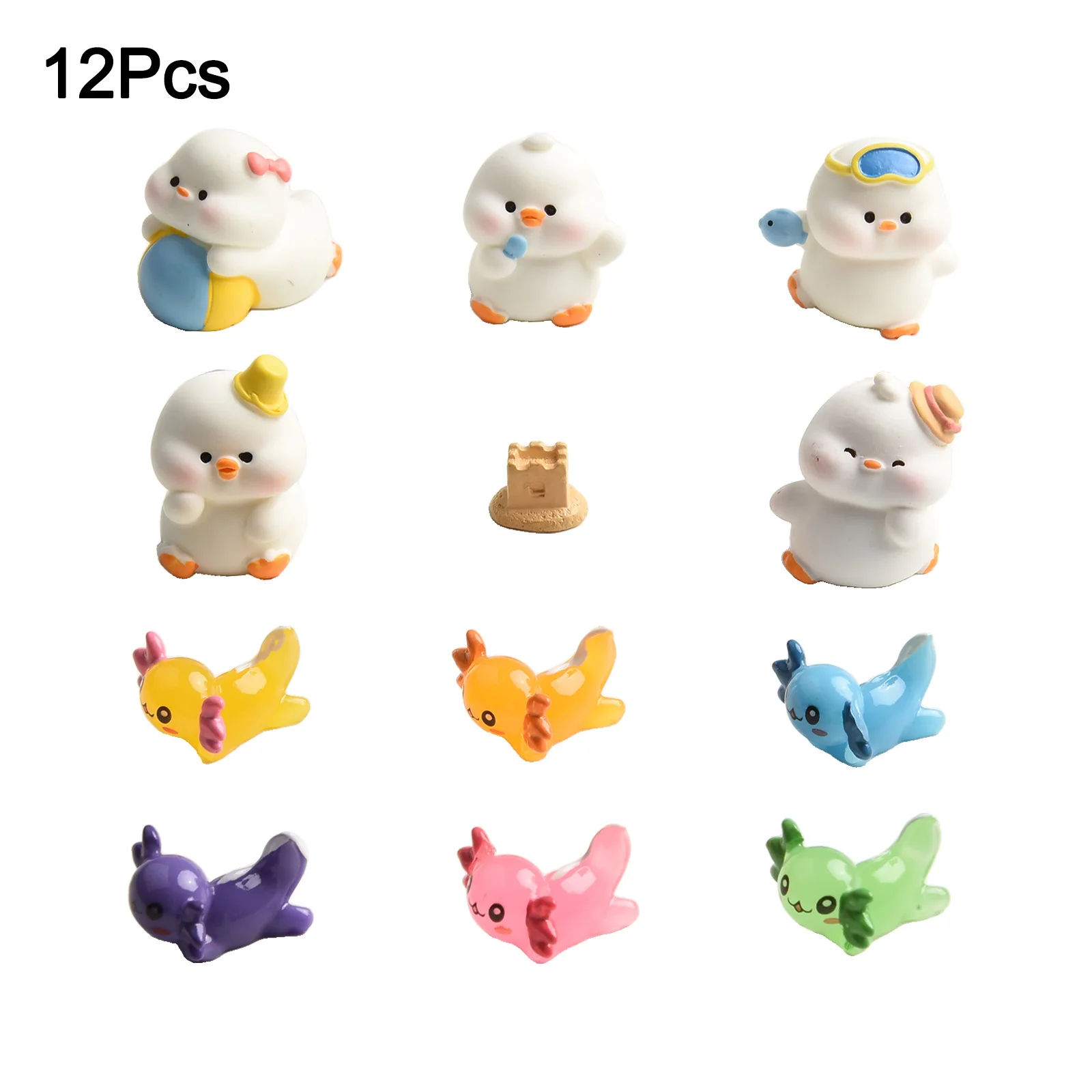 Светящаяся ночью мини Ambystoma мексиканская миниатюрная фигурка из смолы