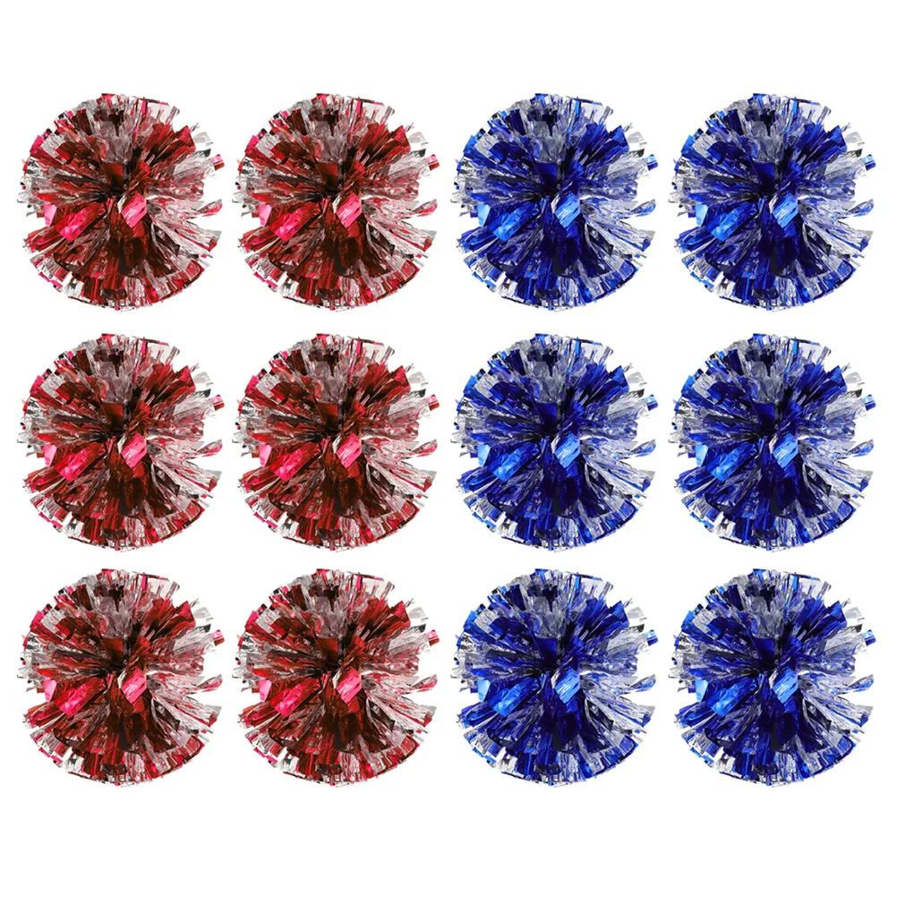 

12 Pcs Cheer Props Cheerleading Bouquet Gold Foil Cheerleader Plastic Reusable Pompoms