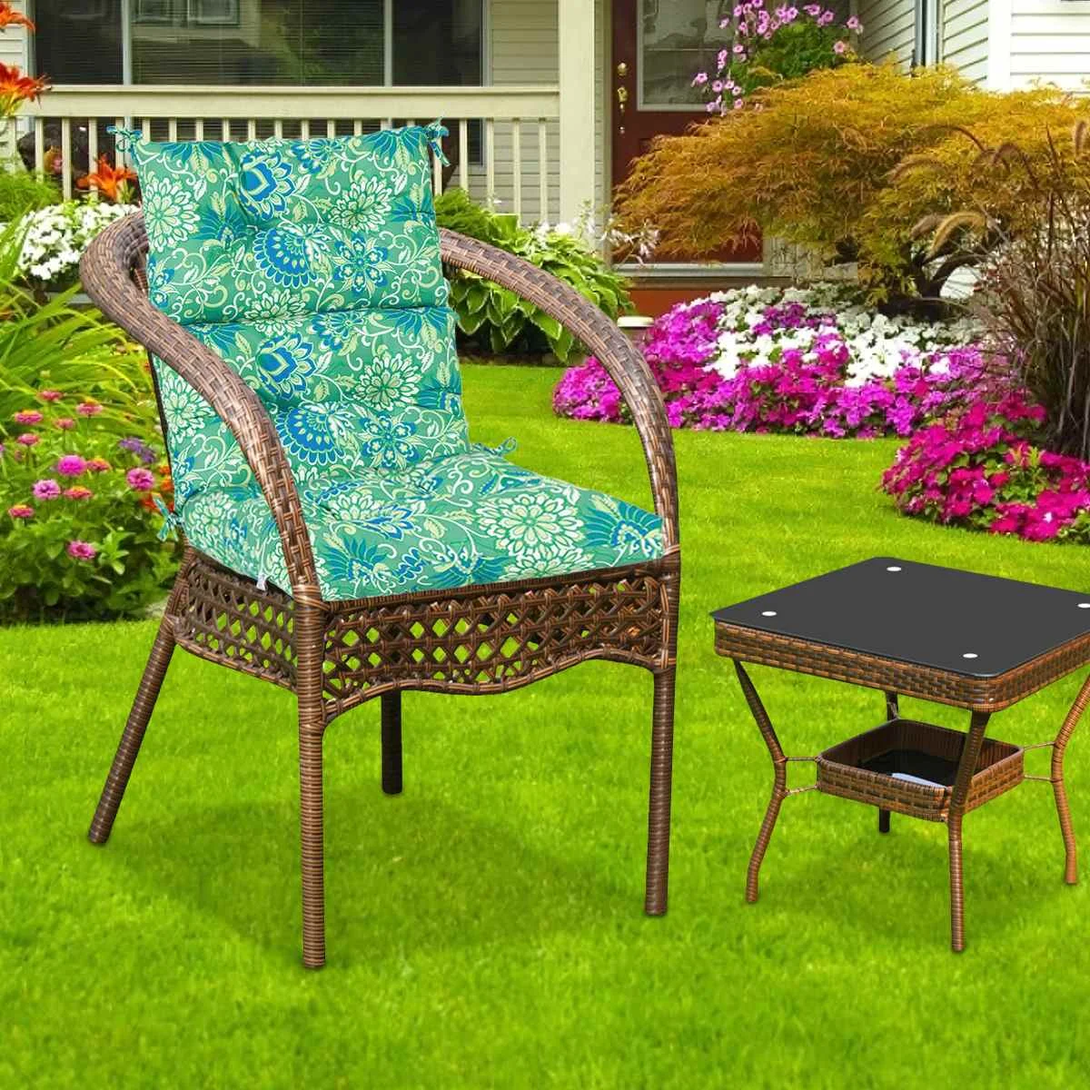

Square Solid long Cushion Home Outdoor Chair Mat Folding Thick Garden Sun Lounge Seat Cushion Detachable Seat Cushion Pad
