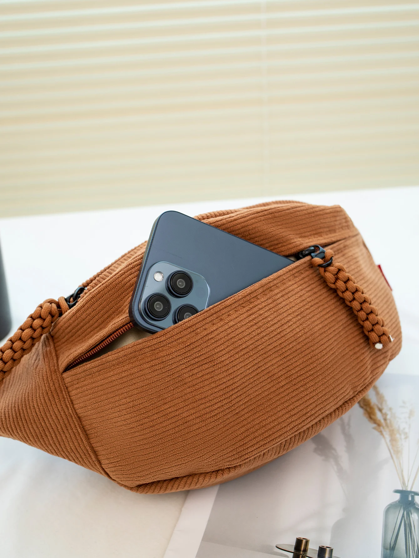 JIOMAY 2024 Женская Модная Текстурированная Сумка Через Плечо Бархатная На