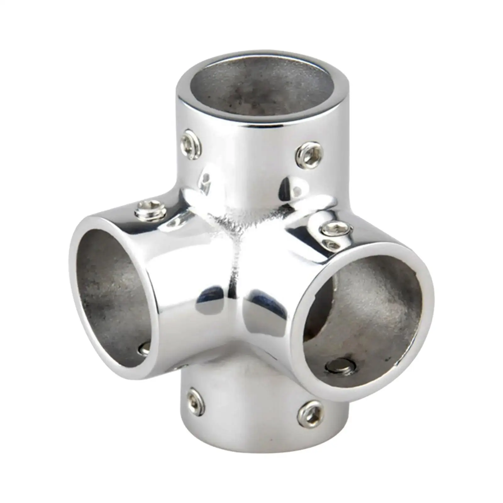 

25mm 4 Way Corner Fitting , 4 Way Boat Pipe Connector Fitting Strong Tube Railing Fit for Yacht 1" Outer Pipe Home Hardware