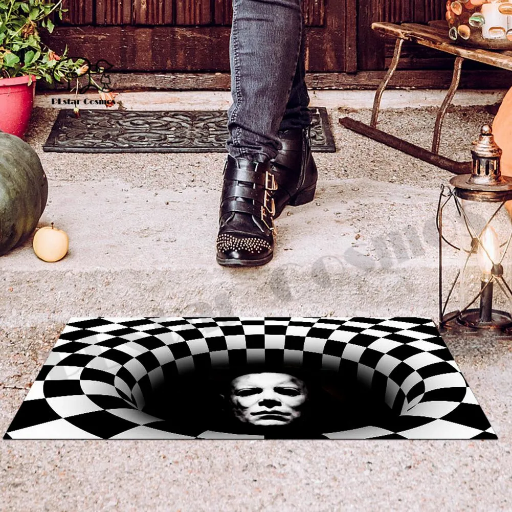 

Neweat Horror Halloween Skull 3D Realistic Decor Porch Doormat Rug Mats Floor Carpet Indoor Outdoor Doormat Non-slip -1