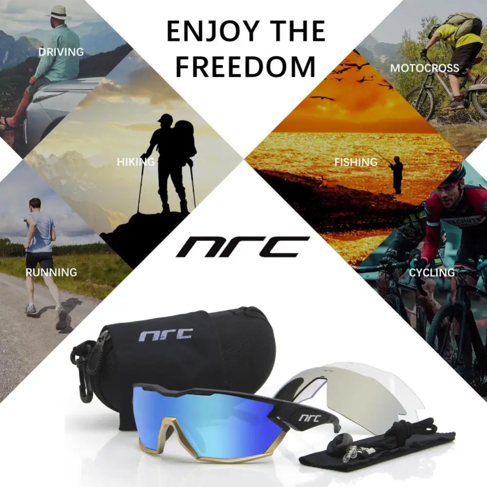 

NRC Polarized Cycling Glasses Men Women P-Ride Photochromic Sunglasses MTB Road Bike Sun Eyewear Cycling Goggle Bike Accessories