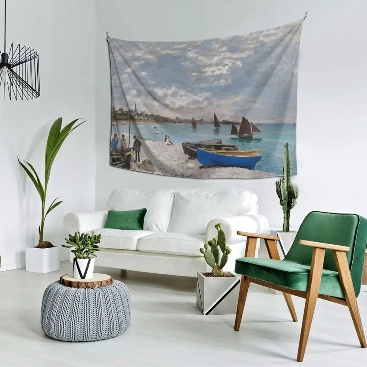 Пляж в Sainte-...” (1867) Гобелен Monet Настенное украшение для гостиной