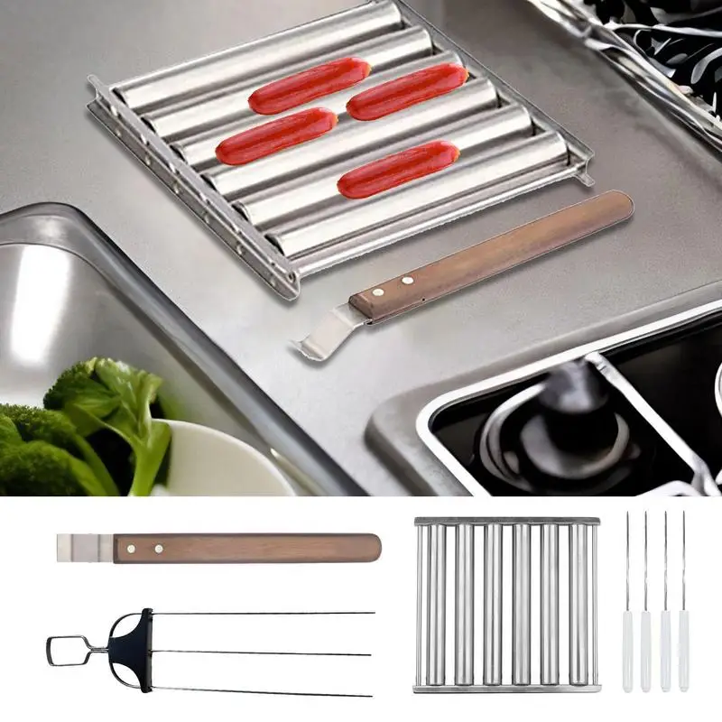 

Sausage Roller Portable Cooking Grills Outdoor Hot Dog Riffle Non-stick Hot Dogs Roller Grill Accessories Barbecue Hot Dog Rack