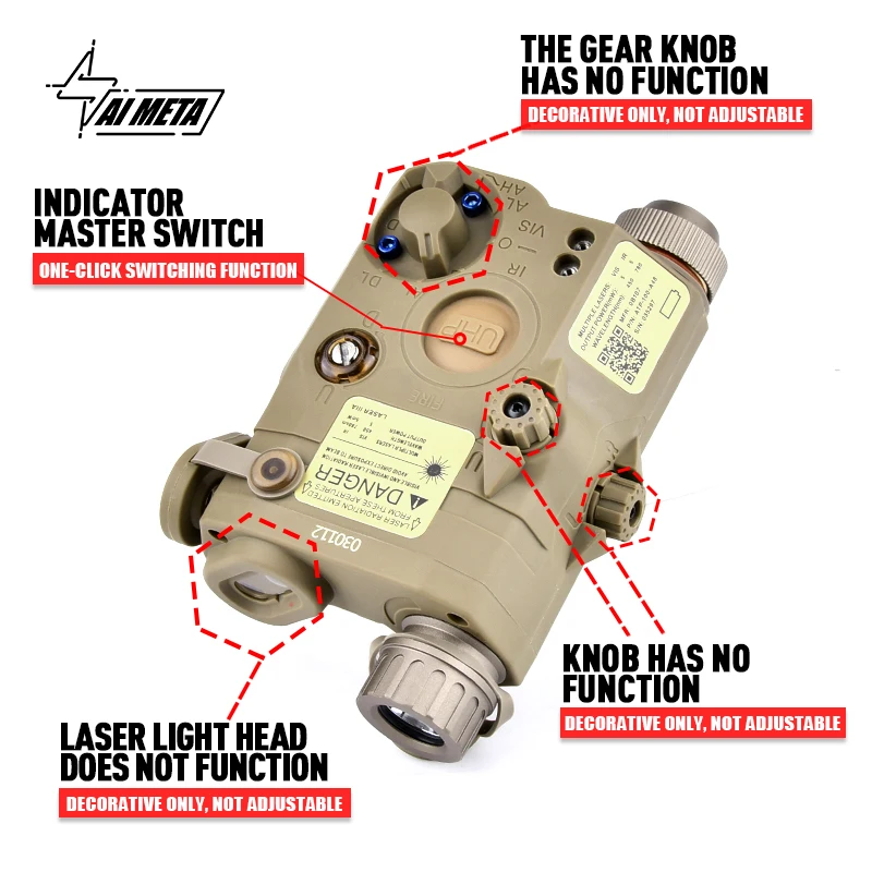 Тактический фонарик для страйкбола Лазерная Коробка белая LED версия без лазера
