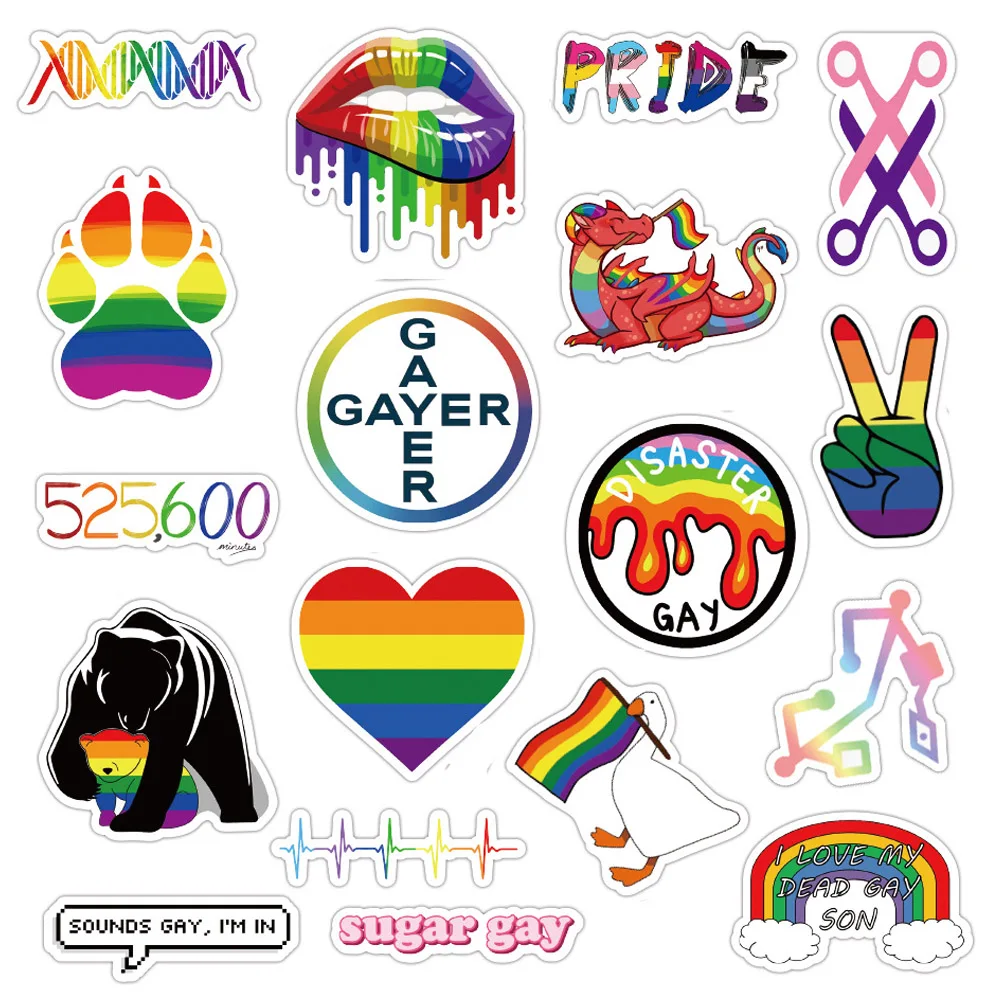 103050pcs cool rainbow funny lgbt gay pride graffiti stickers luggage laptop phone bike car guitar waterproof sticker decal free global shipping