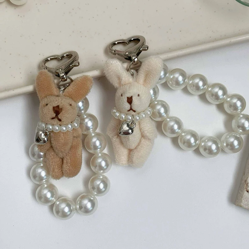 1 шт. брелок в виде куклы кролика с жемчугом