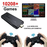 wireless 4k hd video game console 2 4g double controller for ps1fcgba 10000 games stick 64gb retro mini handheld game console