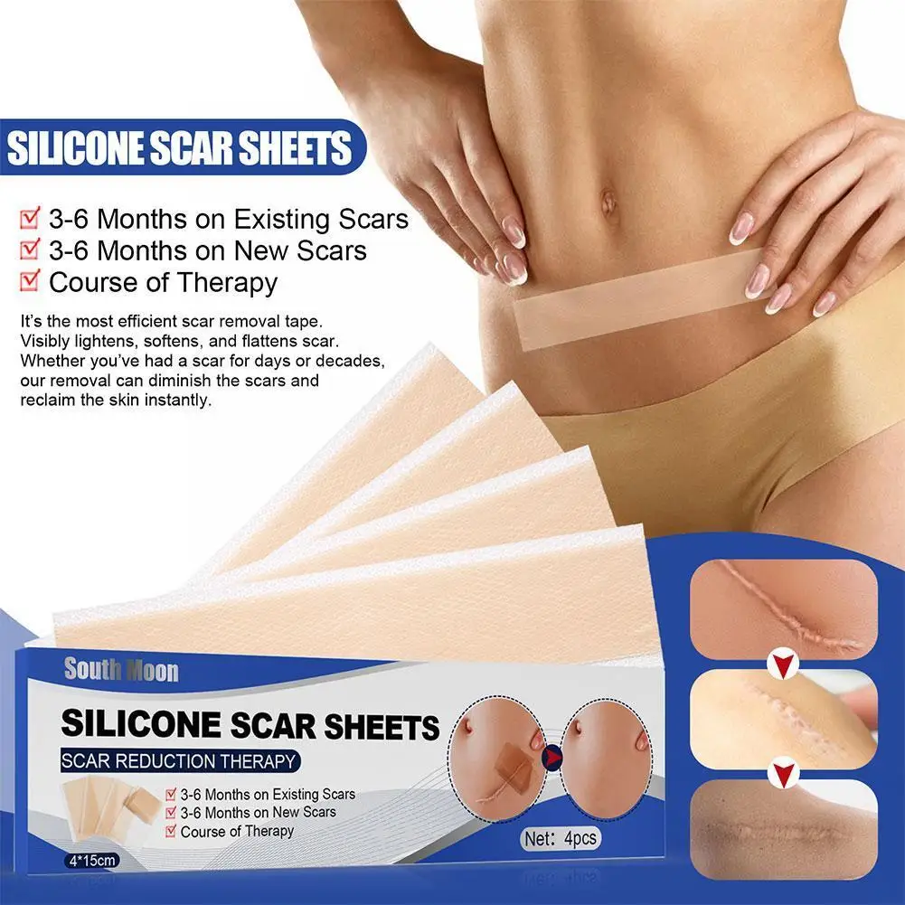 

4Pcs gel scar patch Silicone Scar Removal Sheets Washable and reusable Beauty Scar Removal Repair Patch