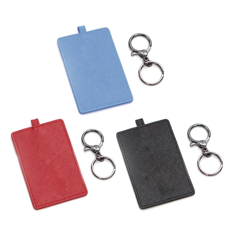 

Card Holder For Model 3 Light PU Leather Protect Scratch With Keychain