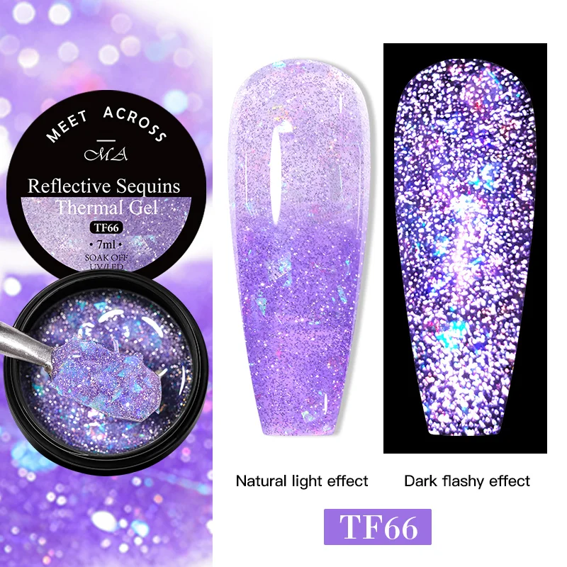 

7ml Thermal Gel Polish 4 Colors Temperature Color Changing Glitter UV Gel Varnish Soak Off UV LED Gel Lacquers