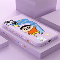 crayon shin chan anime for apple iphone 13 12 mini 11 pro xs max xr x 8 7 6s se plus liquid left silicone phone case coque capa
