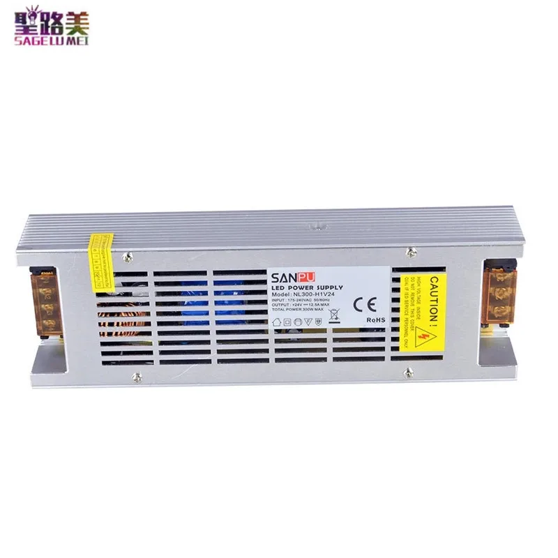 

1 PCS Led Power Supply 300W DC24V Output AC220V Input LED Driver 12A AC-DC Constant Voltage Led Switching Lighting Transformer