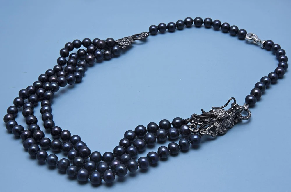 

Ожерелье женское черное с натуральным жемчугом, 21 дюйм