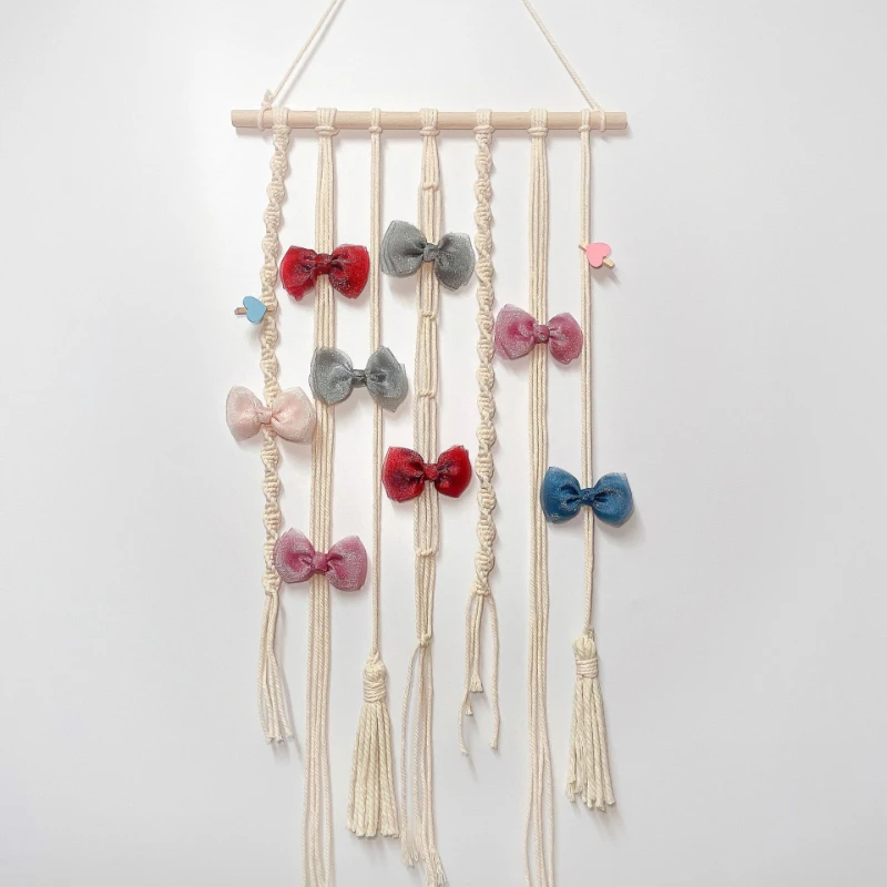 Children's Hairpin Headwear Organizer Wall Mounted Girl Princess Hairpin Jewelry Wood Handmade Storage Pendant Ins Style