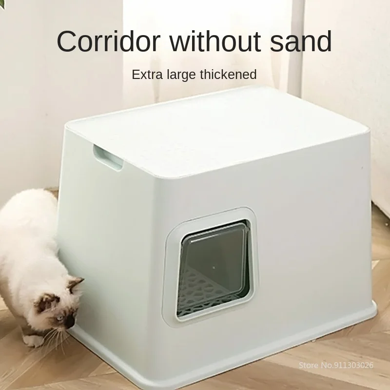 

Corridor Fully Enclosed Cat Litter Box Long Passage Anti Odor Splash Proof Kitten Toilet Cat Litter Tray кошачий туалет Areneros