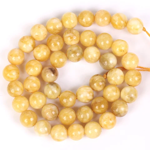 Бусины из старого желтого нефрита Vidasny 6/8/10 мм
