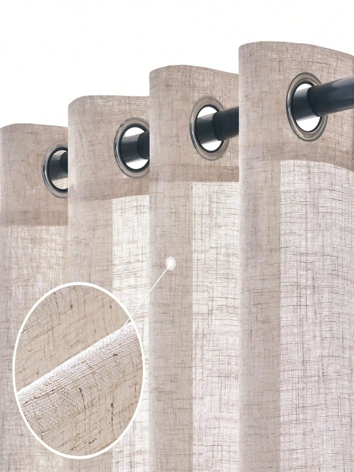 

Льняные шторы Poly Statue бежевого цвета