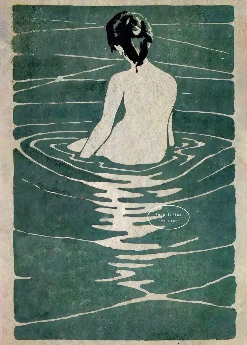 Фотообои с японской гейшей на канве