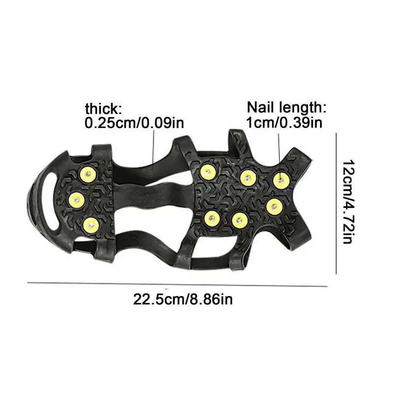 Ледяные шипы для обуви кошки льда и снега с 9 зубьями легкие захваты уличного