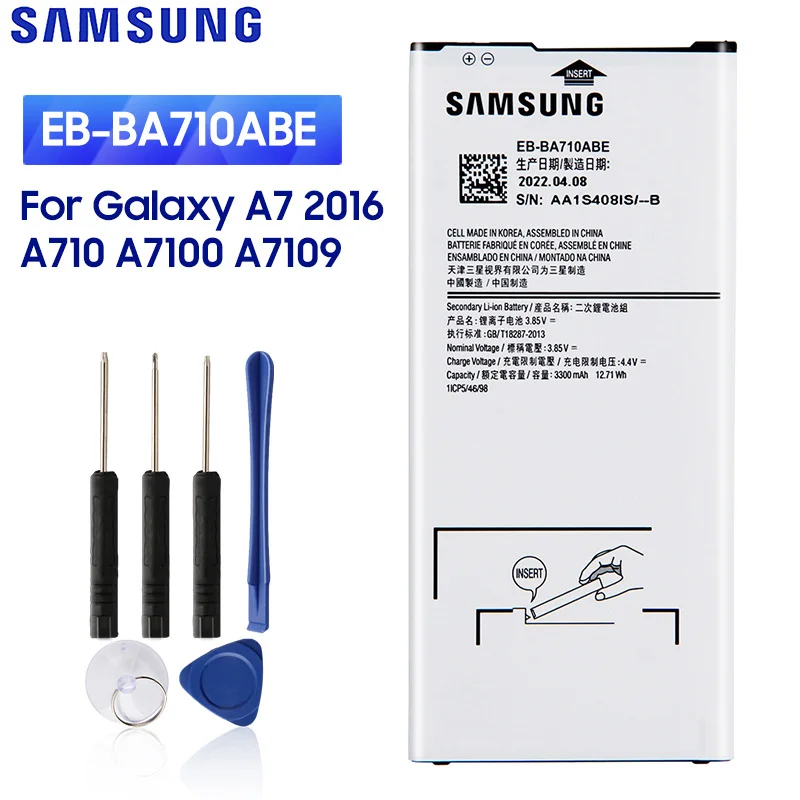 

SAMSUNG Original Replacement Battery EB-BA710ABE For Samsung GALAXY A7 2016 A7109 A7100 A710F A710 EB-BA710ABA Battery 3300mAh