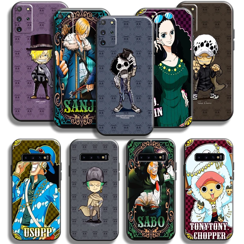 

One Piec Luffy Phone Case For Samsung Galaxy S22 S21 S20 S10 10E S9 Plus S22 S21 S20 Ultra FE 5G Black Back Carcasa Coque Funda