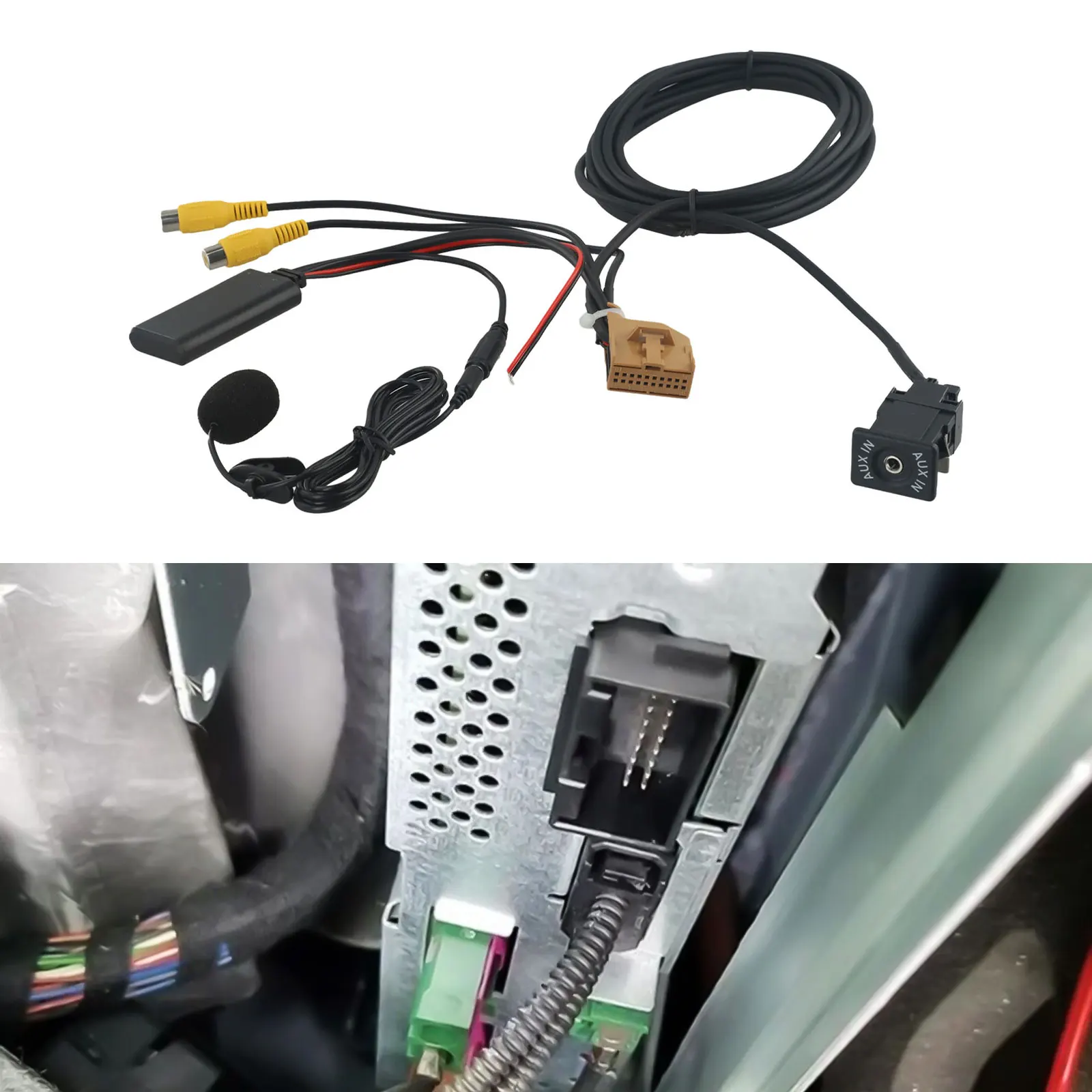 

AUX-совместимый адаптер-кабель для микрофона для A6 A8 06-08 для панели MMI 2G Bluetooth-совместимый кабель AUX-адаптер Музыкальный аудиомикрофон