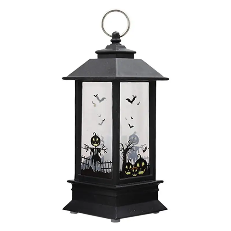 

Spooky Lantern Decorative Lamp For Halloween LED Light Up Halloween Candle Lantern Flameless Decorative Lantern With Silhouette