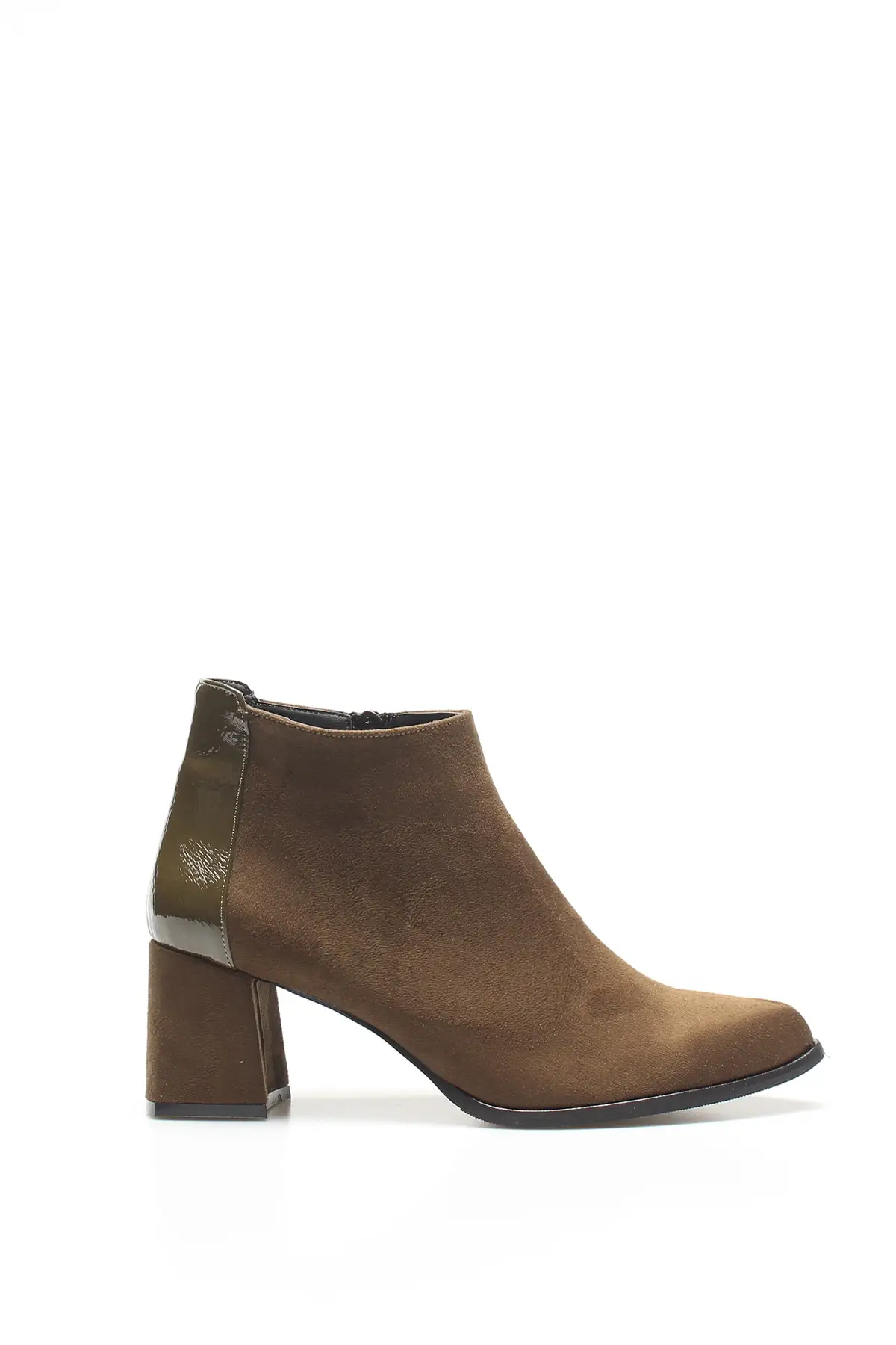 

Fashion Style Khaki Suet Patent Leather Boots & Boots Boots & Bootie