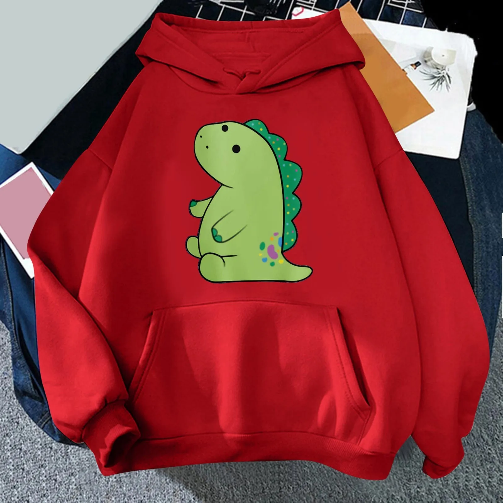 

Толстовка Женская на молнии спереди, Свободный свитшот с милым принтом, худи для девочек-подростков, одежда с длинным рукавом, худи, Худи ове...