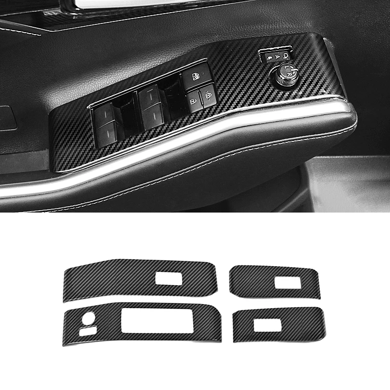 

Автомобильные аксессуары для Toyota Highlander XU70 2020 2021 2022 2023, панель для двери, подлокотника, переключателя окон, кнопки подъема, крышка, отделка, наклейки