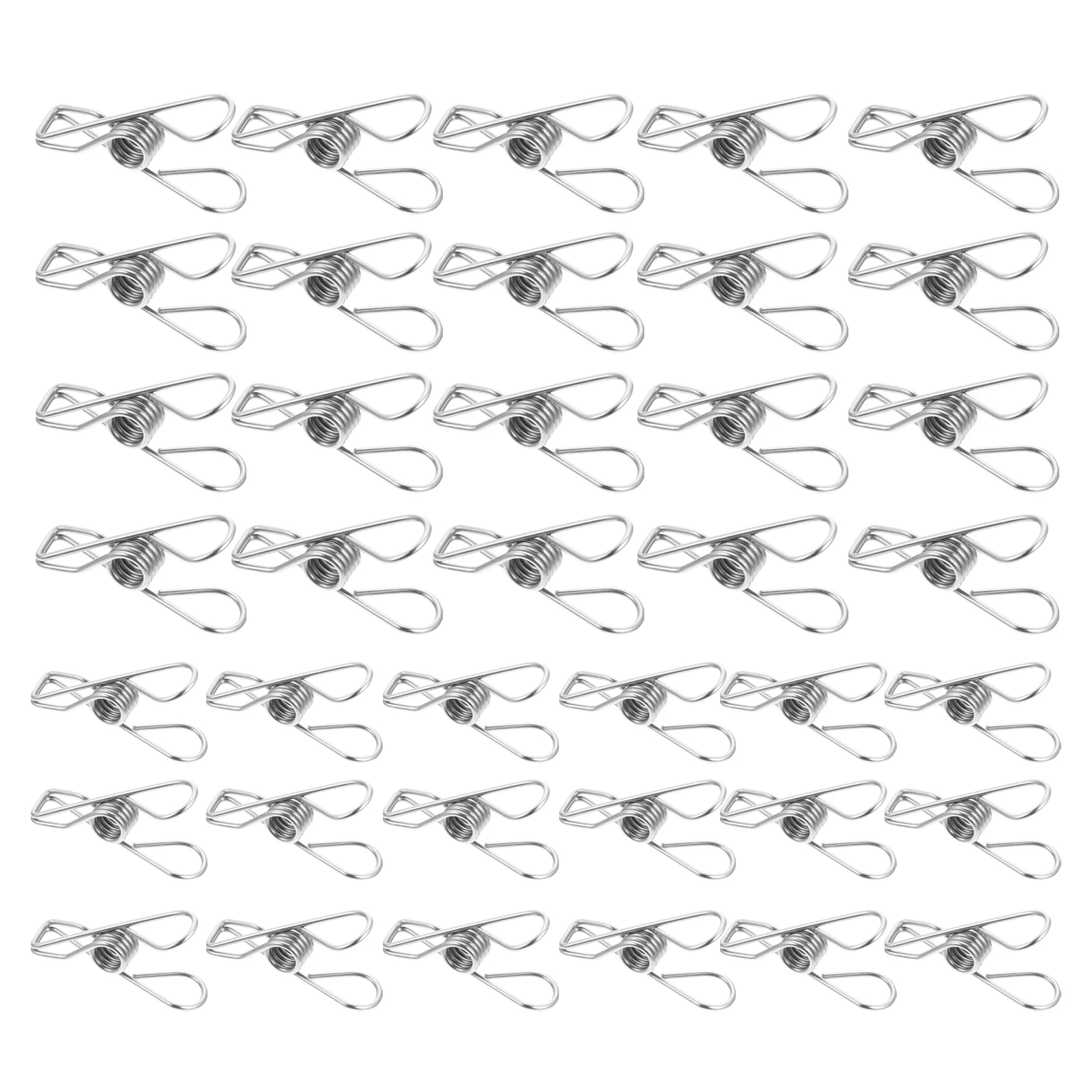 

100 Pcs Stainless Steel Clamps Windproof Clothes Clips Practical Clothes Pegs