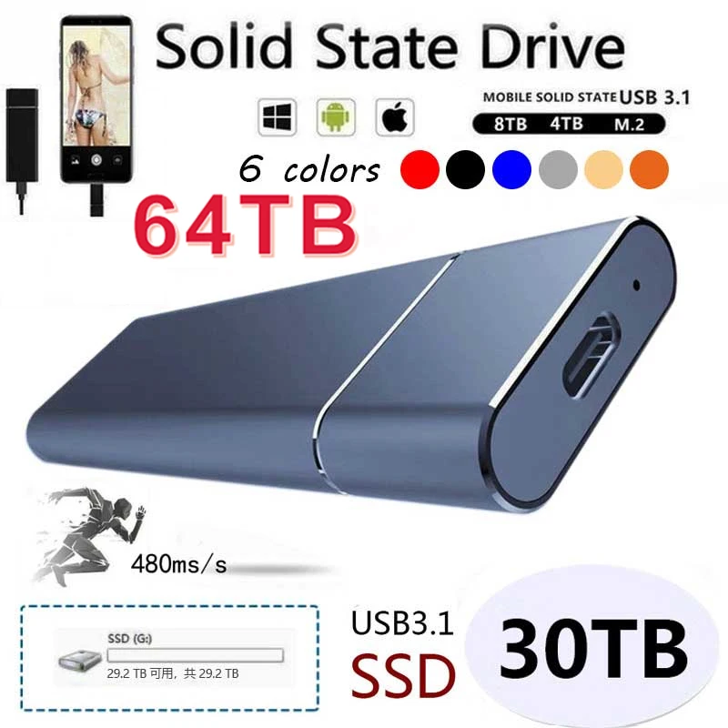 

Original SSD 500GB 1TB 2TB 4T Portable External Hard Drive 1TB External Hard Drive Drive Storage Device Hard Drive Laptop USB3.1