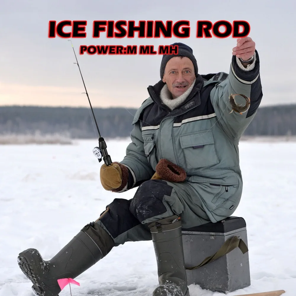 2024 Выдвижные удочки для зимней спиннинг карбоновая ручка 50 см набор рыбалки на