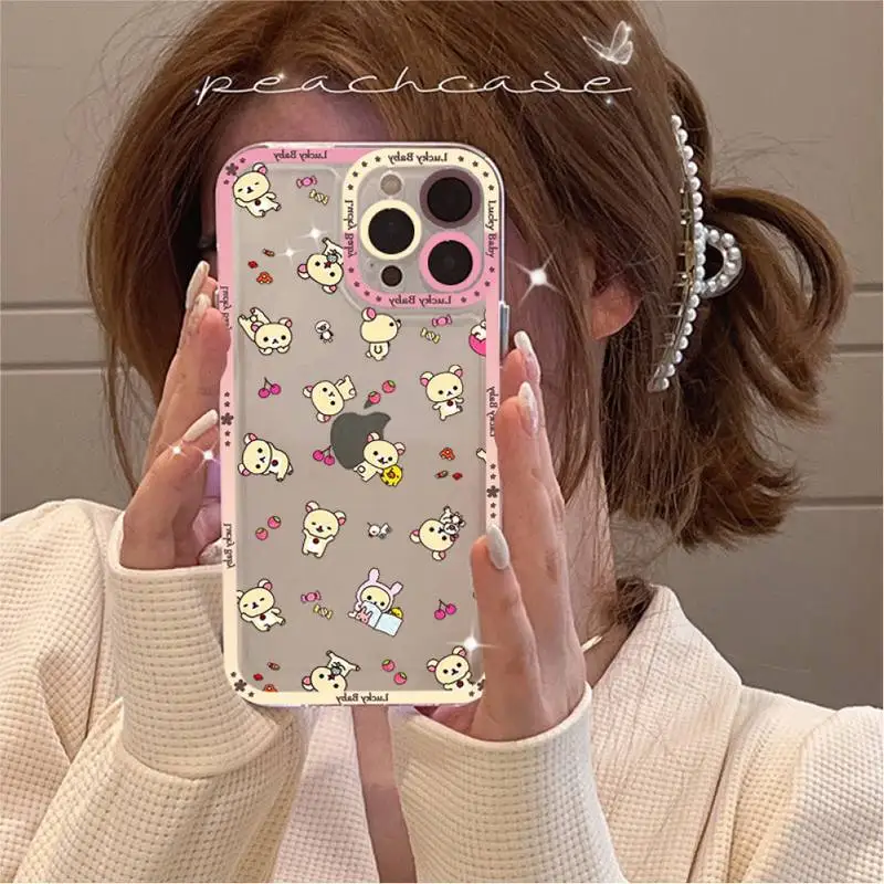 Милый мультяшный чехол Rilakkuma для телефона iPhone 11 12 13 Mini Pro Max 14 |