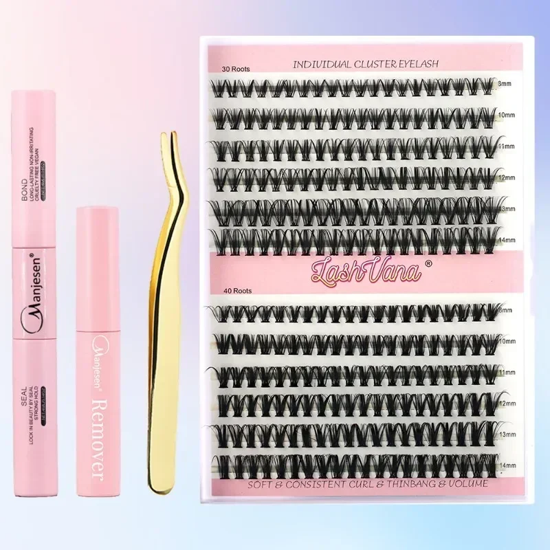 DIY Кластерные ресницы L C завитые для наращивания накладные натуральный один