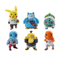 6 pokemon figures sports cute pikachu little fire dragon anime series gacha machine childrens toys ornaments christmas gifts
