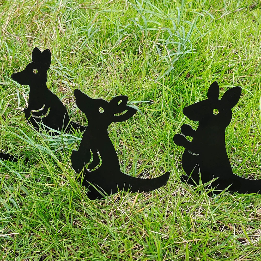 Металлический куриный еж-кенгуру черное украшение для лужайки