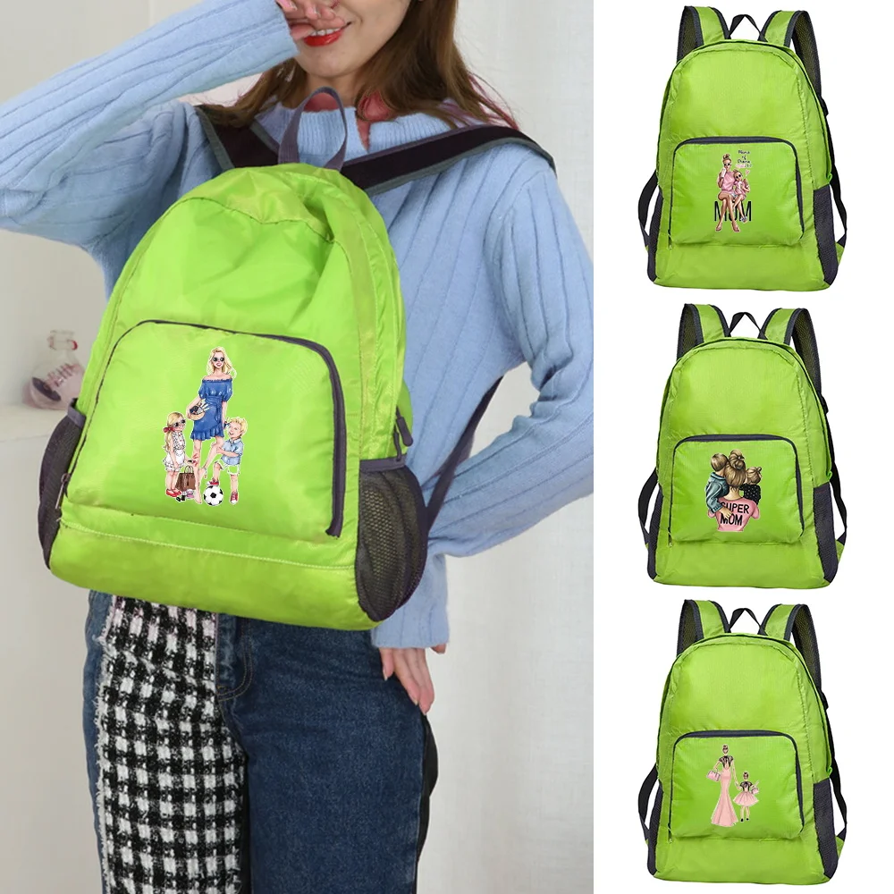 

Lightweight Portable Foldable Mom Print Backpack Folding Bag Ultralight Outdoor Pack for Women Men Travel Hiking Camping Daypack