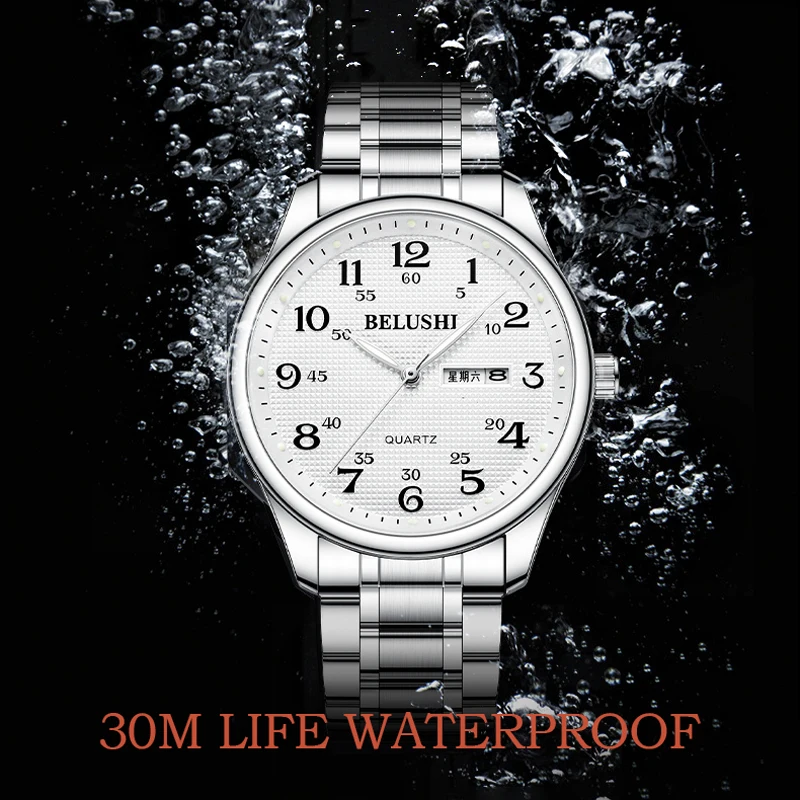 Quartz Watch For Men Women Large Digital Dial Silver Stainless Steel Fashion Elegant His Hers Watch Sets Gifts Items For Parents