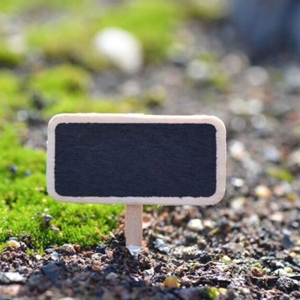 

12pcs With Clip Home Signs Reusable Weddings Message Board Labels Office Mini Retangle Decoration Mini Chalkboard Wooden