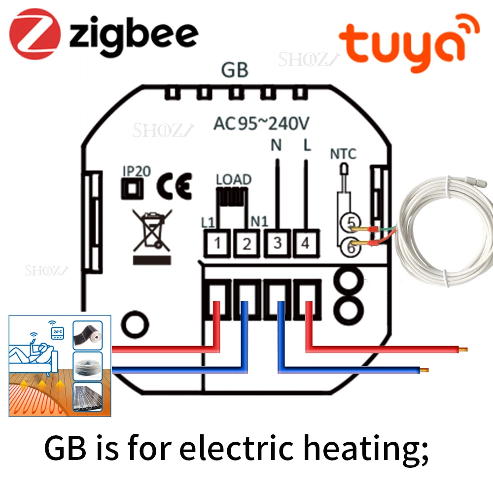 

Программируемый термостат SHOJZJ для отопления
