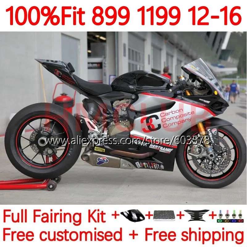 

Injection For DUCATI Panigale 1199S 899 1199 S R black silver 2012 2013 2014 2015 2016 899S 12 13 14 15 1199R Fairings 164No.105