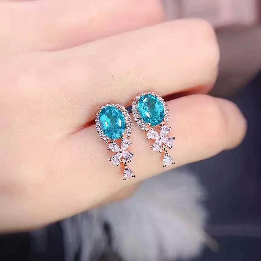 

Женские серьги из серебра 925 пробы с зеленым топазом