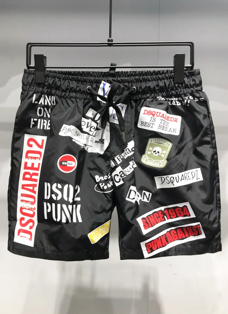 

Men Summer Casual Shorts Dsquared2 Italian Luxury Brand Quick-drying Surf Mesh Floral Short Pants Sweatpants Beach Swim Shorts