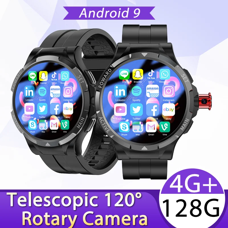 

Смарт-часы V10 мужские, 4 + 128 ГБ, экран 1,43 дюйма, Android 9, GPS