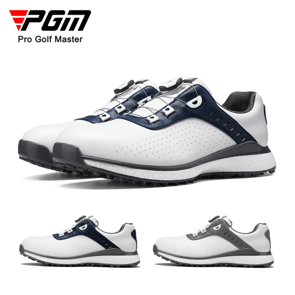

PGM Men Golf Shoes Button Knob Shoelaces Anti-side Slip Waterproof Men's Popcorn Soft Sole Sports Shoes Sneakers XZ244